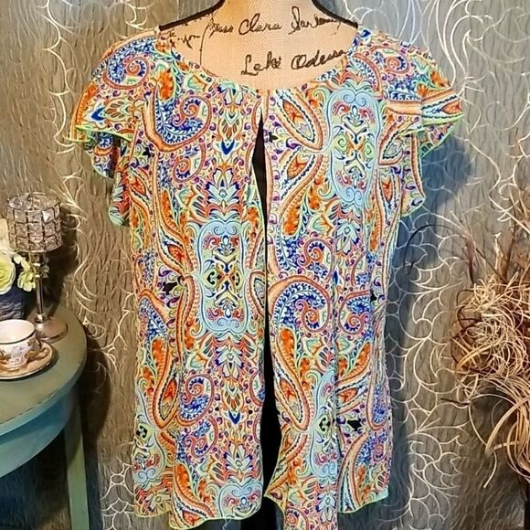 ROCK 47 Wrangler Paisley Blouse Size M - Picture 3 of 8
